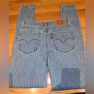 Levi’s denim skinny jeans women high waisted 721 sapphire stripe 26x30